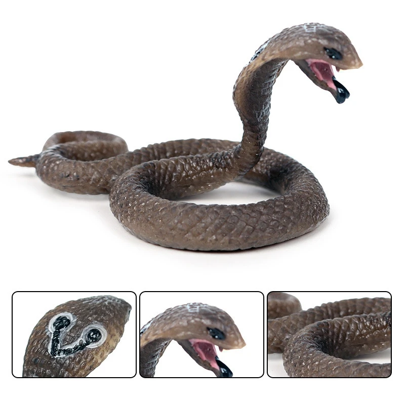 Solid Simulation Wildlife Snake Toy King Cobra Small Model Amphibian Reptile Decoration |