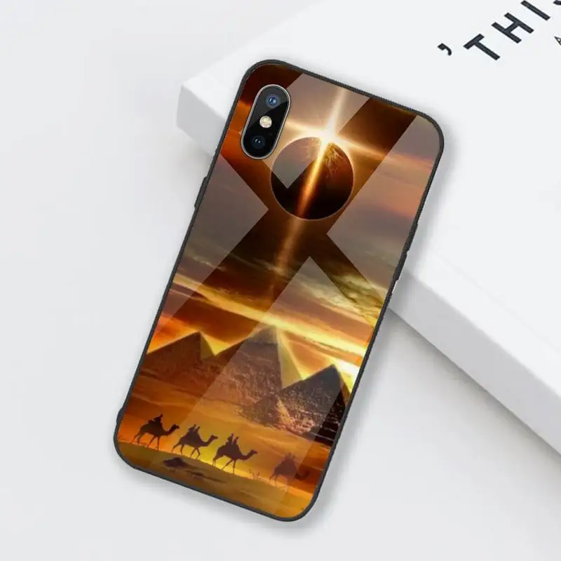 

Egyptian pyramid miracle Phone Case Tempered glass For iphone 6 6S 7 8 plus X XS XR 11 12 mini PRO MAX