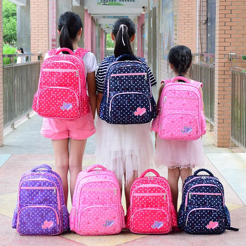 Детские школьные сумки для девочек Детский рюкзак школьный принцессы с бантом в