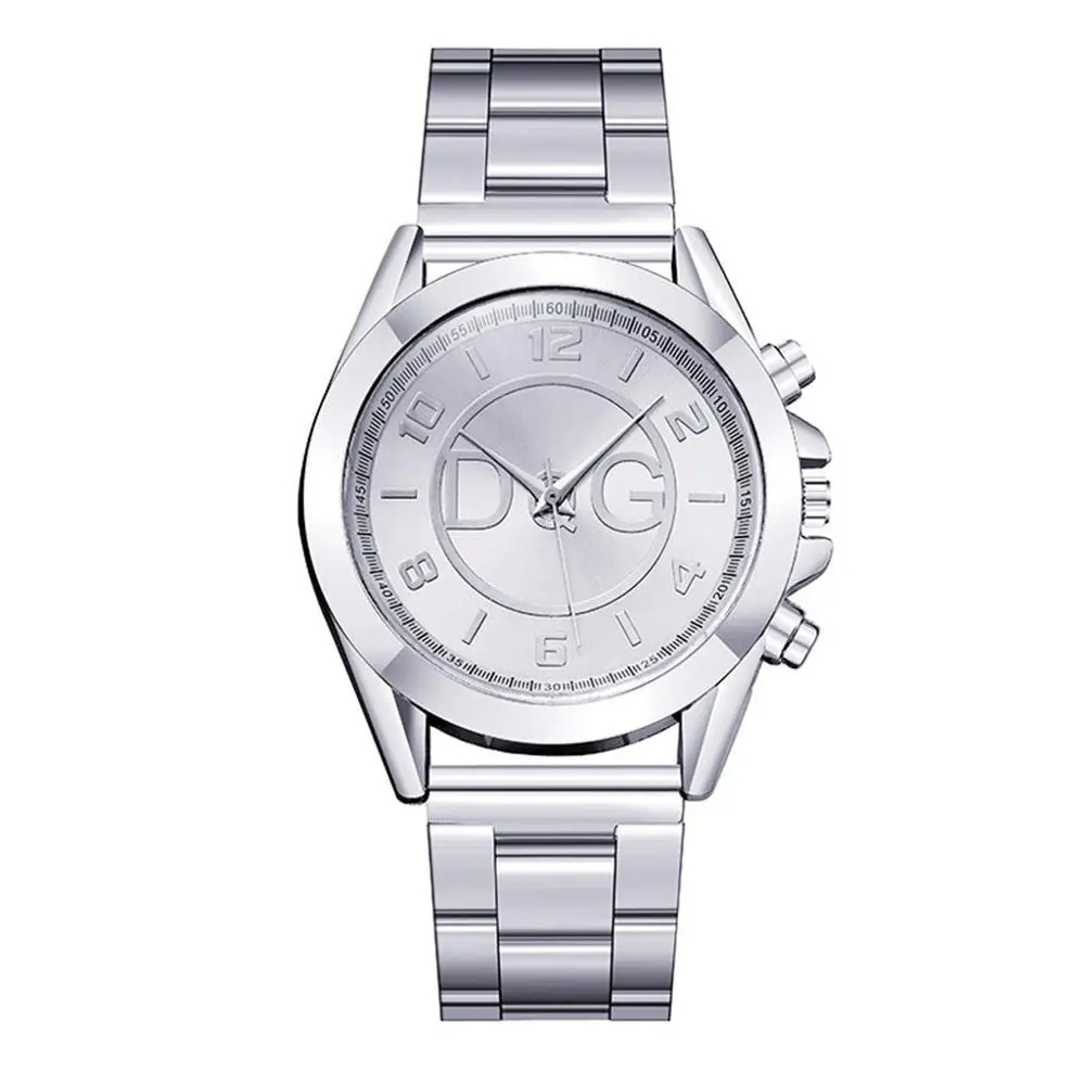 Silver watch Роскошные Брендовые Часы золотые наручные часы reloj mujer Женские Мужские кварцевые часы Montre homme erkek saat accesorios mujer - Цвет: Silver watch