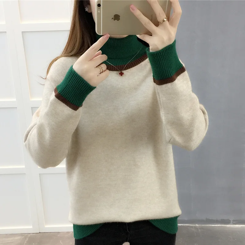 Style Pullover Autumn Fashion Knitted Turtleneck Sweater Women Winter Clothes Ladies Tops Sueter Mujer LWL840 | Женская одежда