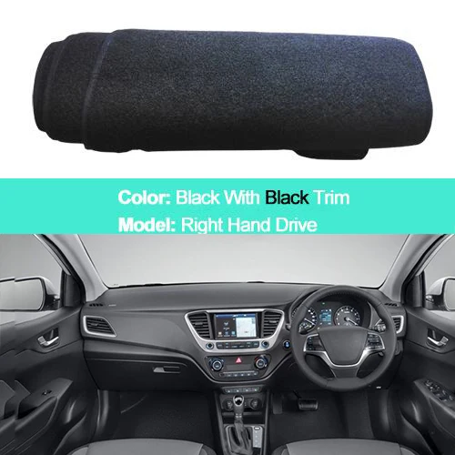 RHD Black 2-слойный автомобильный внутренний коврик для приборной панели для hyundai Solaris 2 Accent Verna солнцезащитный коврик для автомобиля - Название цвета: RHD Black