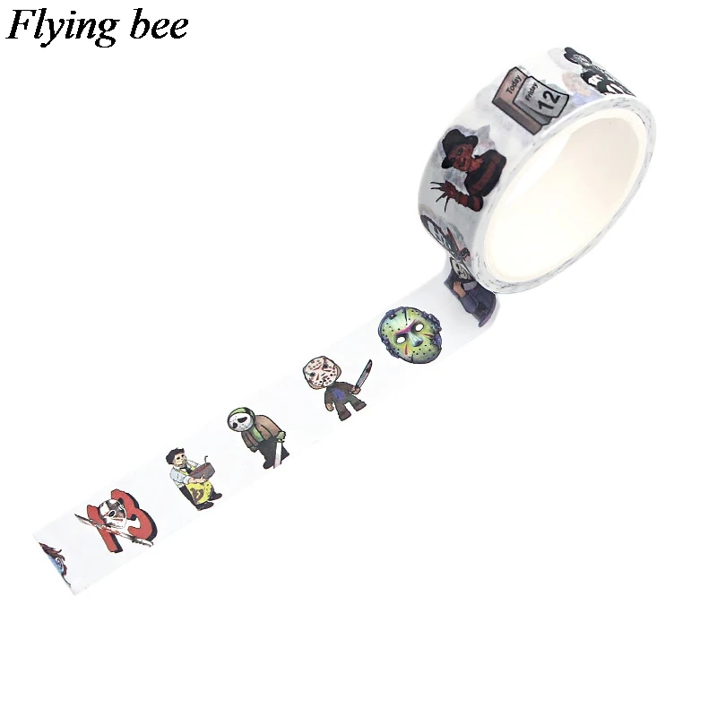 Flyingbee 4 шт./компл. ужастиков лента с рисунками убийца клейкая лента ночь перед Рождеством Бумага лента Washi Стикеры комплект X0640