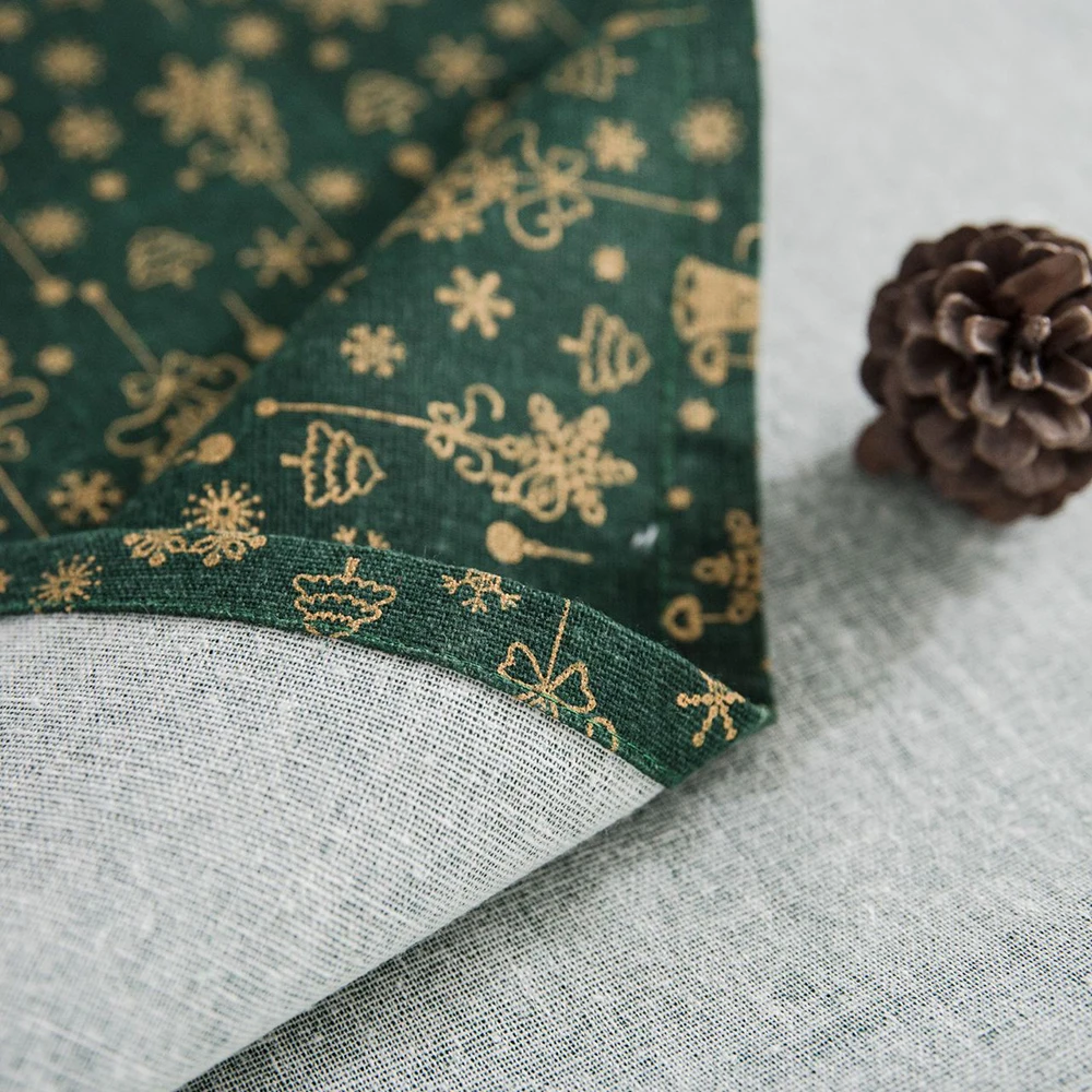 

Christmas Snowflake Tablecloth Rectangular Linen Cotton Dust proof Table Cover Party Wedding Table Cloth Winter Decor For Home