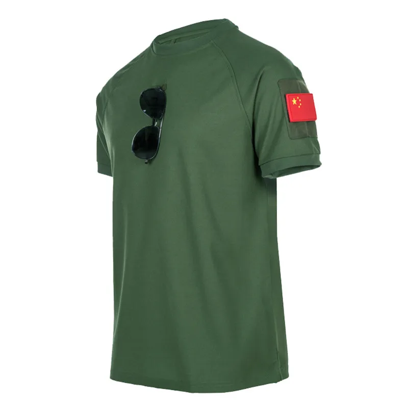 

Summer Climbing Training Thin Lapel O-neck Military Uniform Mens Outdoor Sport Quick Dry T-shirt Tactical T Shirt Large Size 4XL