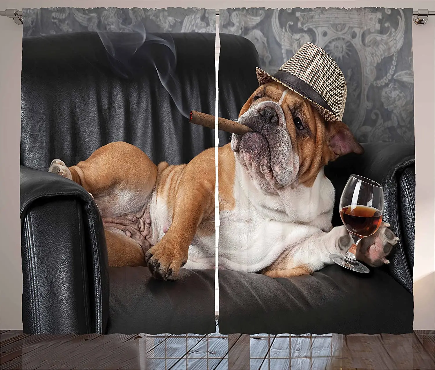 

Bulldog Blackout Curtains for Living Room Bedroom Kitchen Window Treatments Curtain Home Decoration Drapes