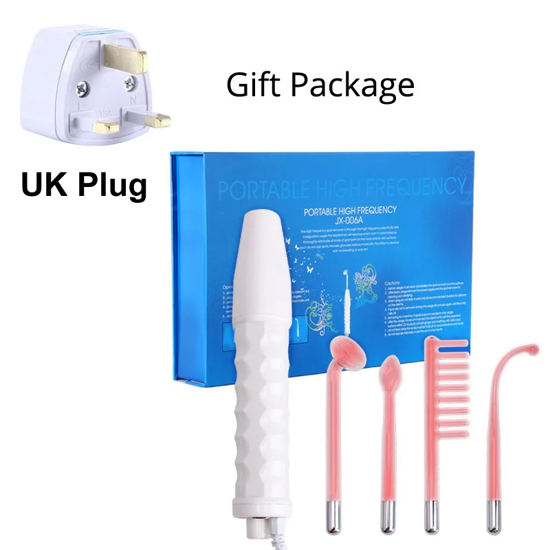 gift UK Портативный Электрод DARSONVAL, высокочастотный прибор для удаления акне, уход за кожей лица, массажер для лица, устройство для красоты, спа-салон, для дома - Цвет: gift UK