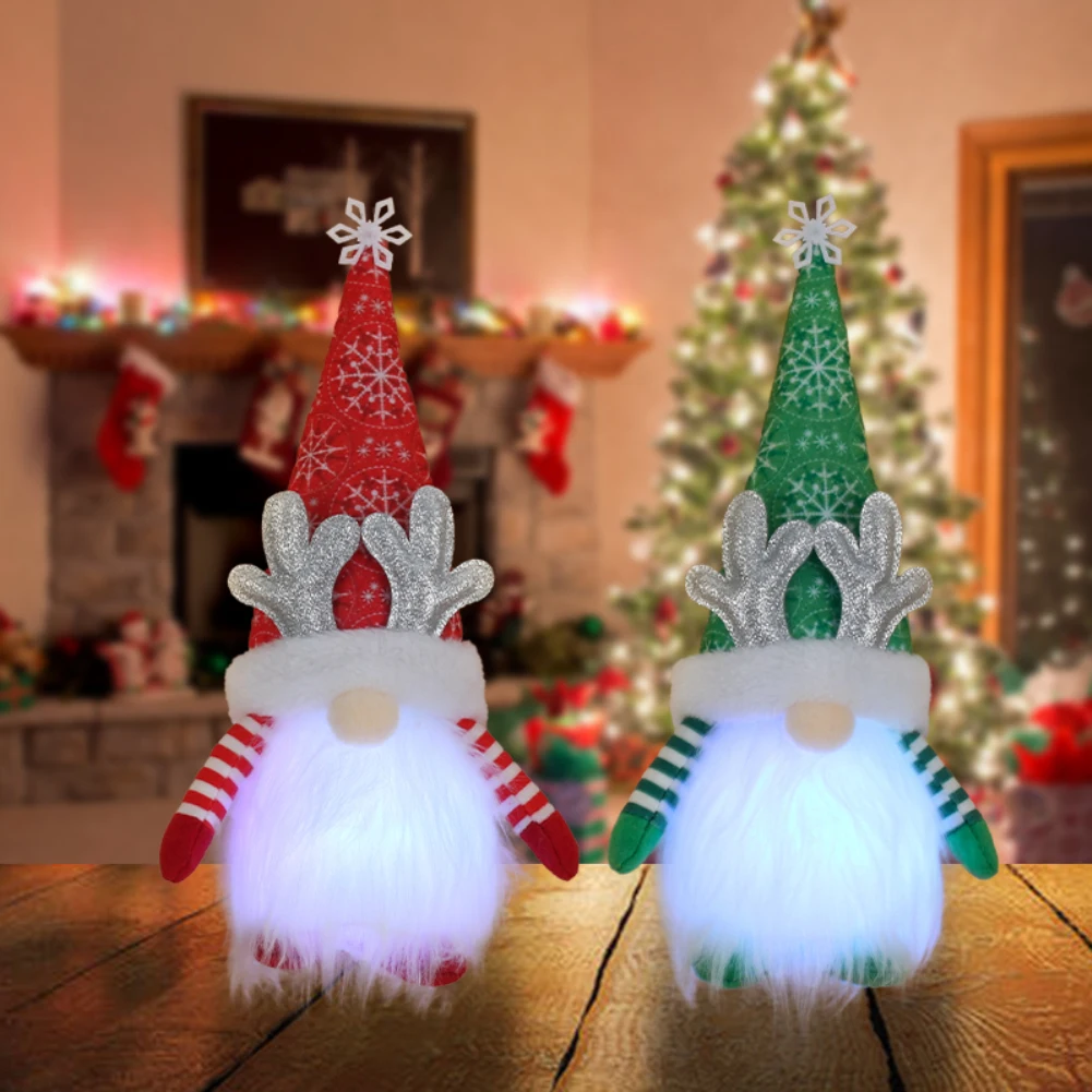 

Christmas Gnome LED Lights, Glowing Dwarf Doll Plus Pendant,Plush Doll Toys Christmas Pendant Drop Ornaments