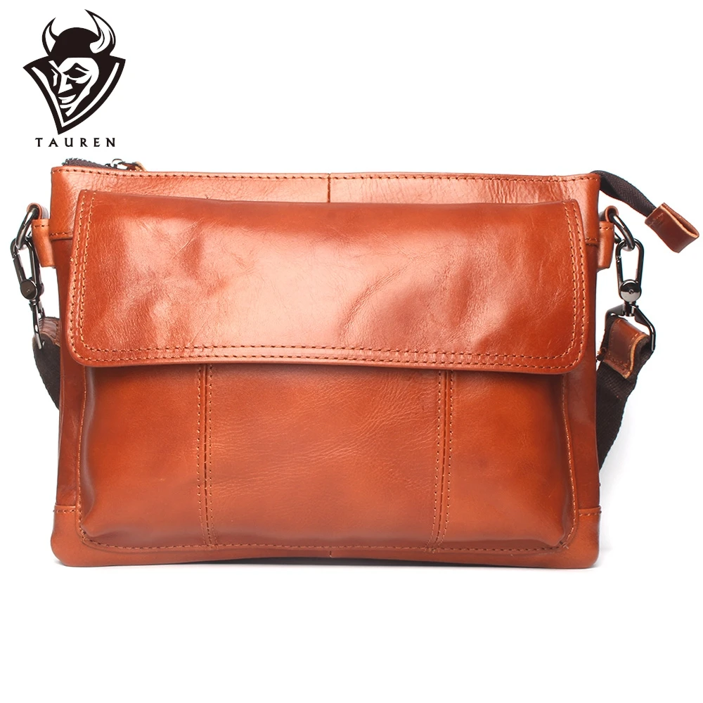 Men Retro Vintage Crazy Horse Leather Shoulder Messenger Side Bag Fashion Designer Handbag For Traveling Hardware
