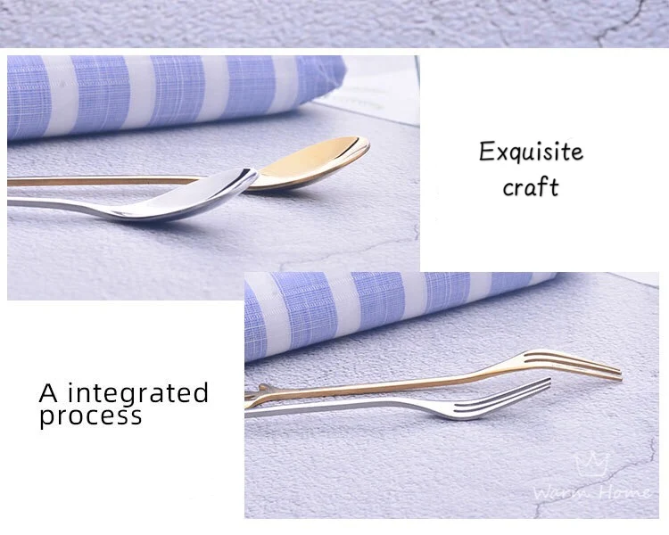 Golden Silver Leaf Spoon Stainless Steel Coffee Spoon Coffee Mixing Spoon Northern Europe Custom Gift Creative Branch Spoon
