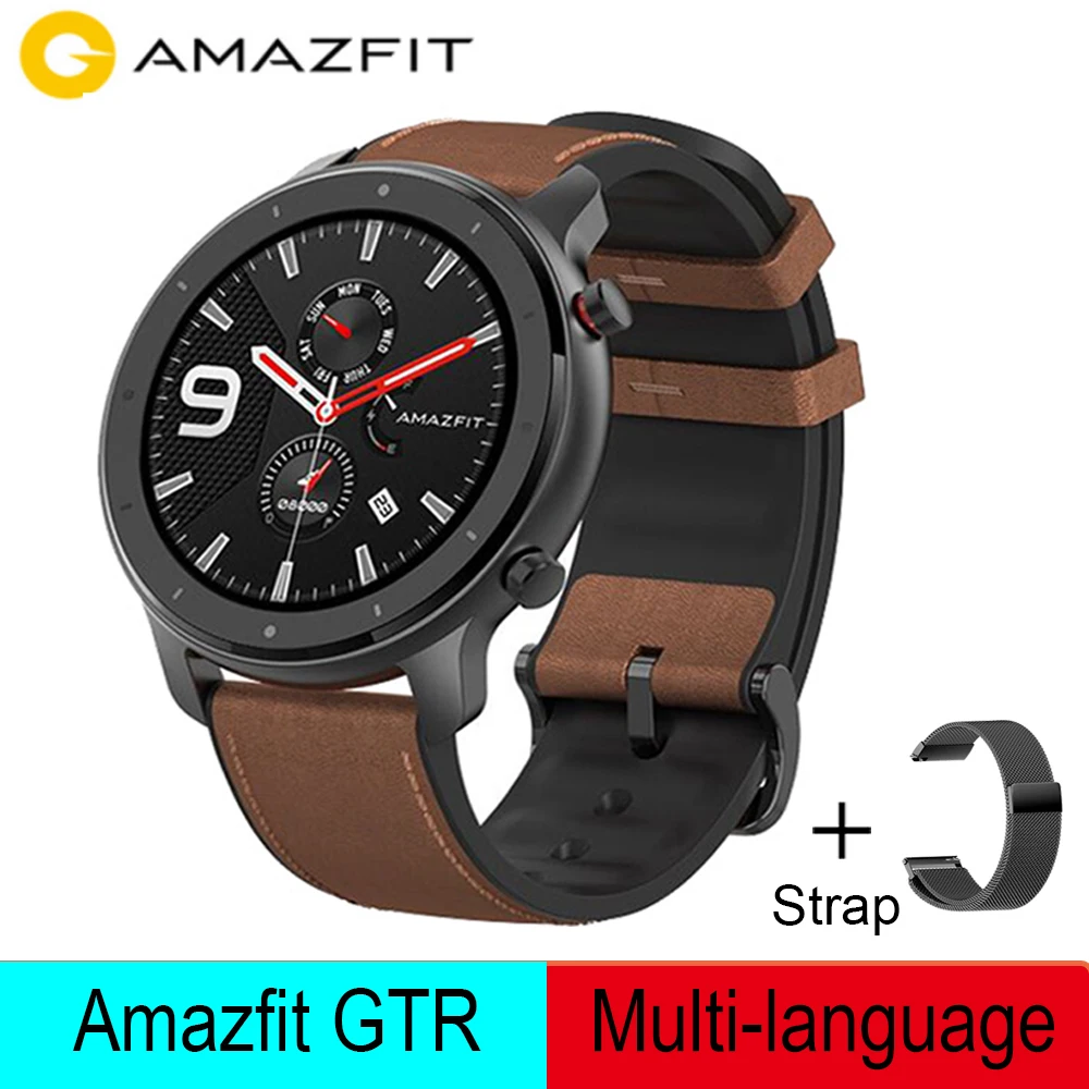 Глобальная версия Amazfit GTR 47 мм умные часы 5ATM водонепроницаемые 24 дня автономной