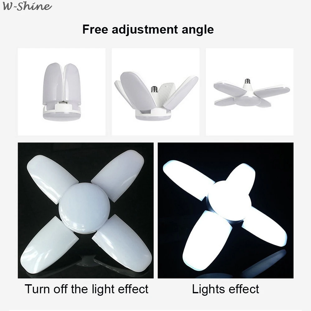 60W Foldable Fan Blade LED Pendant Lights No Flicker E27 Bulb 220V 360 Degrees Angle Adjustable Ceiling Lamp | Освещение