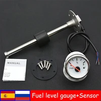 pointer 52mm fuel level gauge with red light fuel level sensor 0 190ohm oil level tank fuel indicator for car marine boat