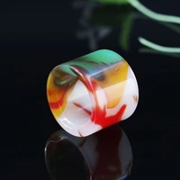 natural hetian jade color floating flower banzhi finger men and women fashion ring jewelry gift