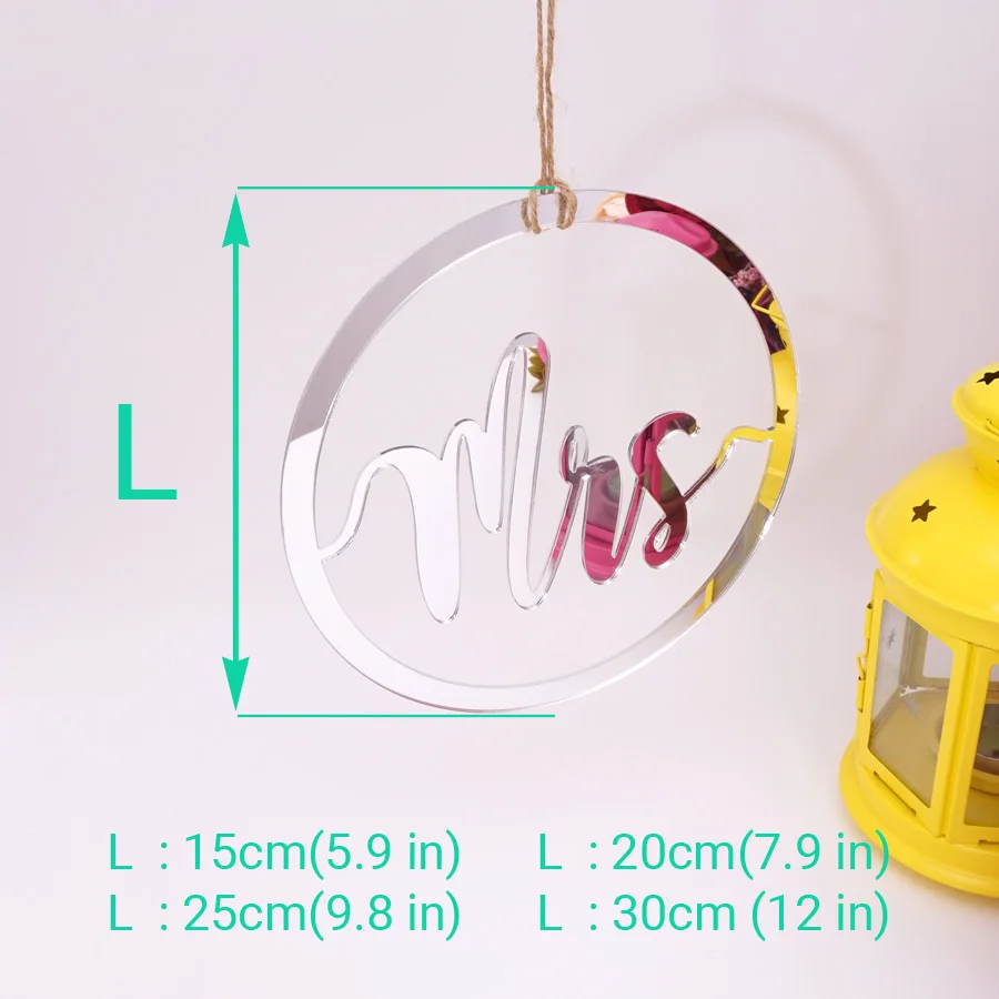 1 комплект акриловая зеркальная круглая рамка Mr Mrs свадебные стулья для вечеринки