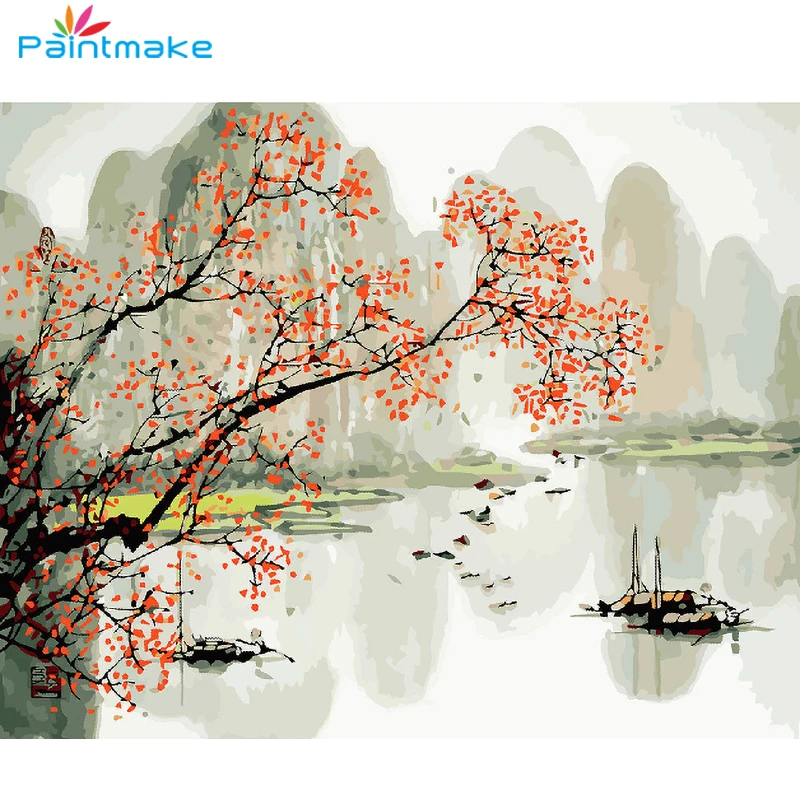 Краска для пейзажа Безрамная картина сделай сам краска по номерам Масляная на