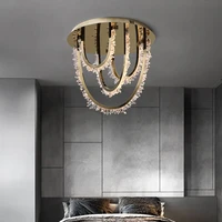 round design crystal ceiling lights modern plafonnier ac110v 220v led cristal lampe living room bedroom decoration