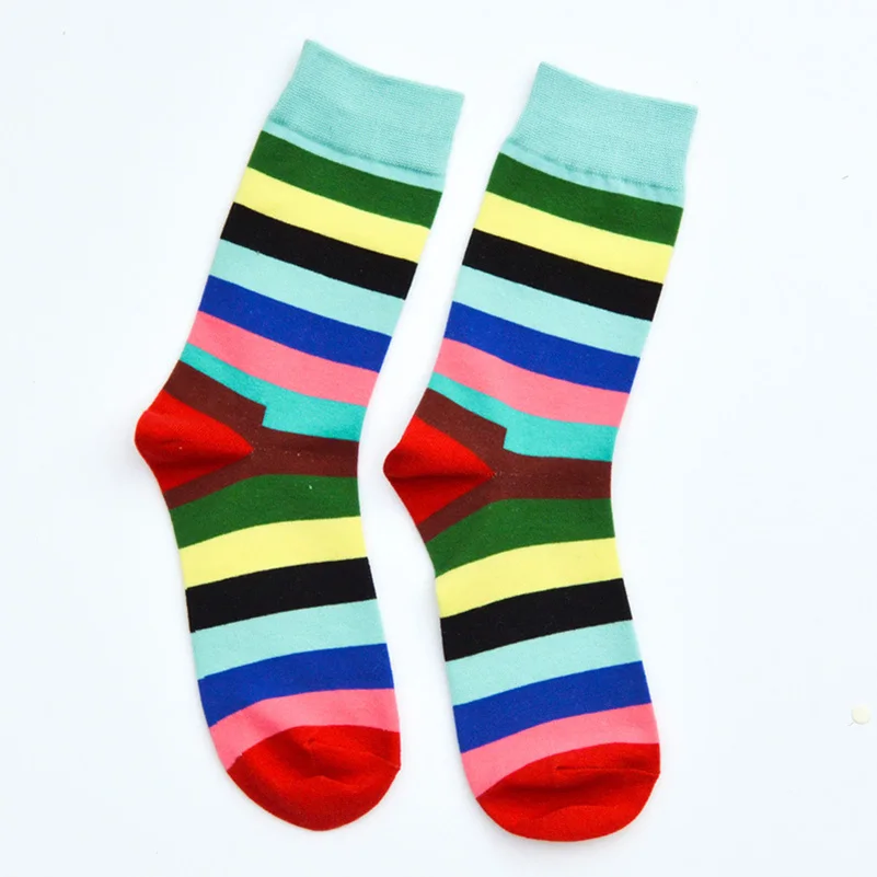 LKWDer 6 пар мужские забавные носки Calcetines Happy носки для мужчин Chaussette Homme красочные полосатые Meias удобные теплые носки