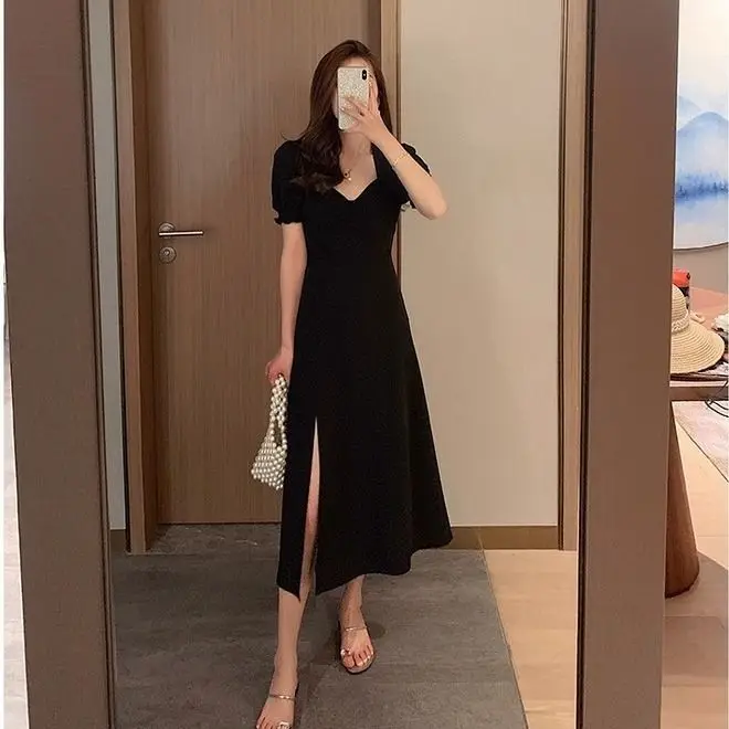 Платье женское длинное с квадратным вырезом праздничный в римском стиле ретро