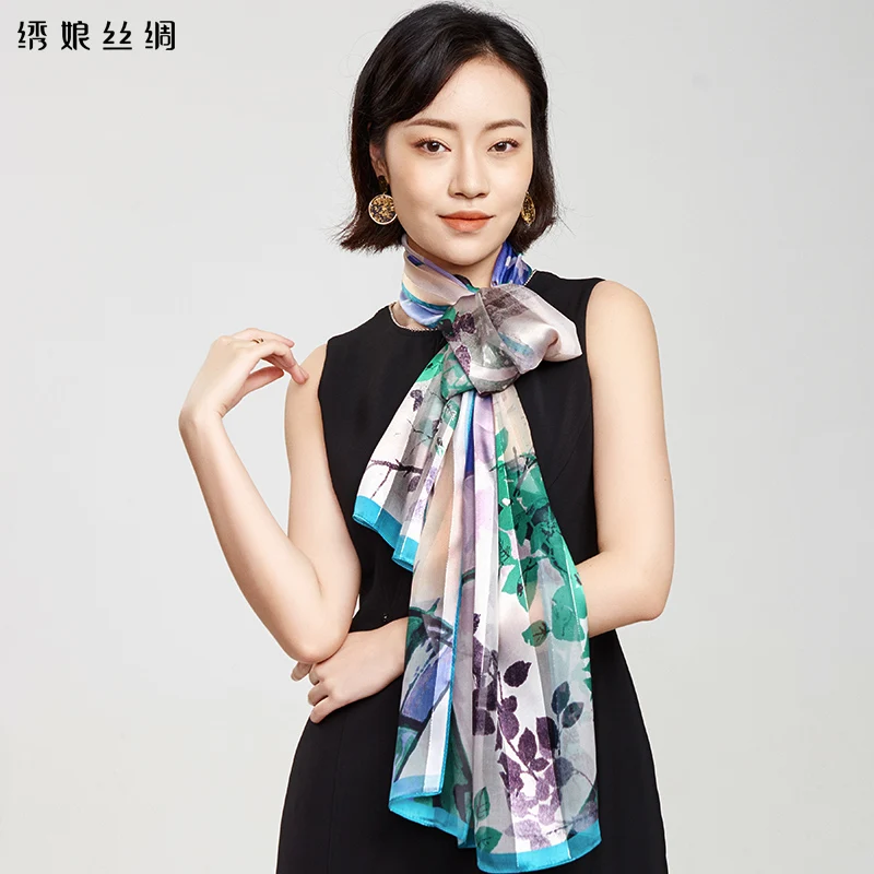 

★Suzhou silk silk scarves female 100% mulberry silk scarves shawls long joker gifts youth