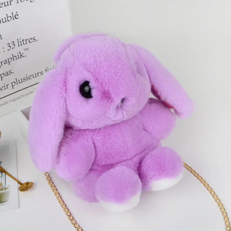 

2020 New Style Rabbit Bag Messenger Bag Shoulders and One Shoulder Cute Artificial Fur Mengmeng Bunny Plush Women's bag