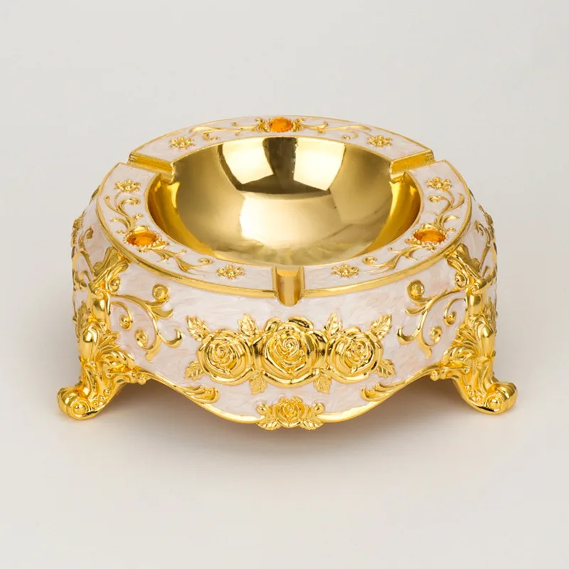 

European Style Metal Ashtray Living Room Luxury Alloy Ashtray Bar KTV High-end Club Hotel Ashtray