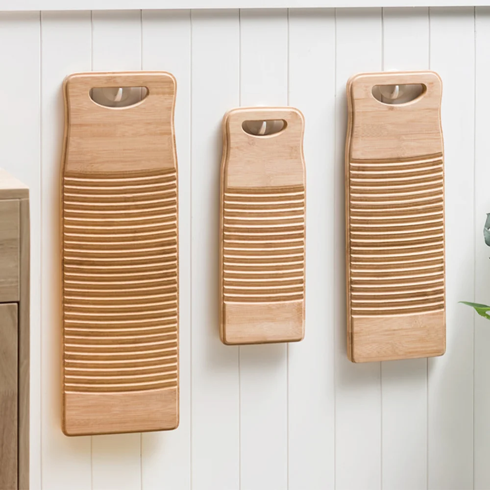 

Bamboo Scrubbing Board Anti-slip Laundry Washboard Cleaning Washing Board for Home Shop - 40cm