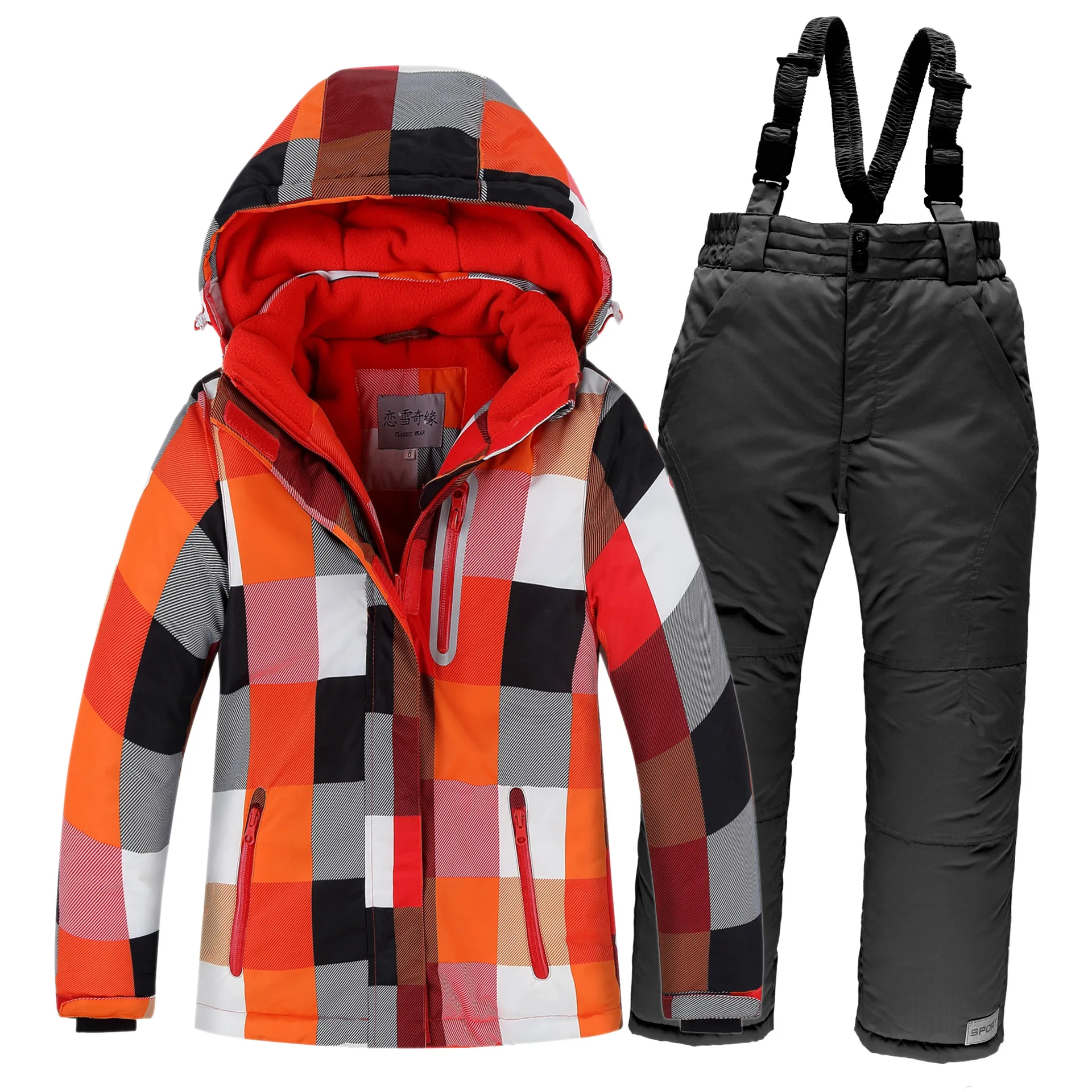 Kids Ski Suit Warm Waterproof Windproof Snowsuit Girls Boys Ski Jacket And Pants Children Winter Skiing And Snowboarding Clothes