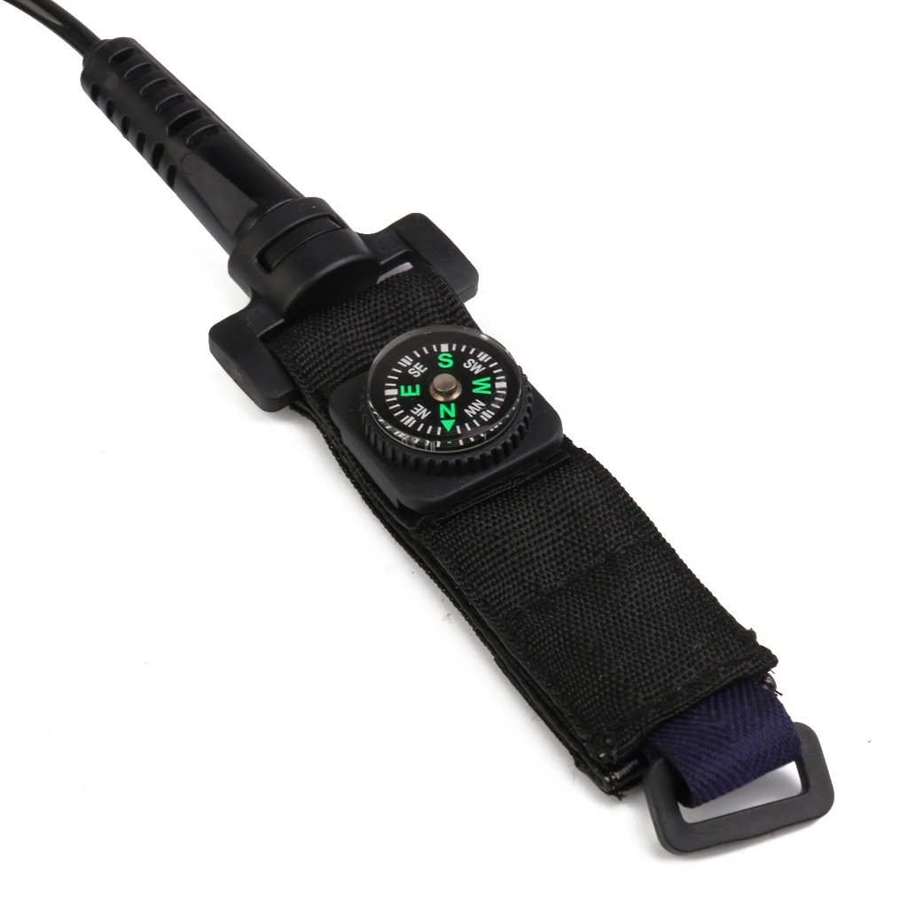 

Canoe Kayak Coiled Nylon Paddle Leash with Compass Fishing Rod Tether Kit Black