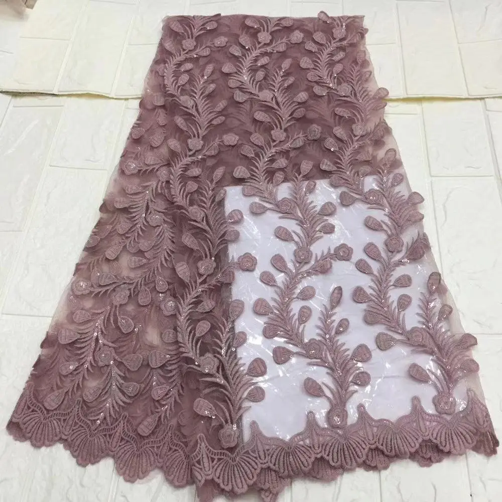 

Latest embroidery French tulle net lace fabric for lady dress PAN476(5yards/lot) many color