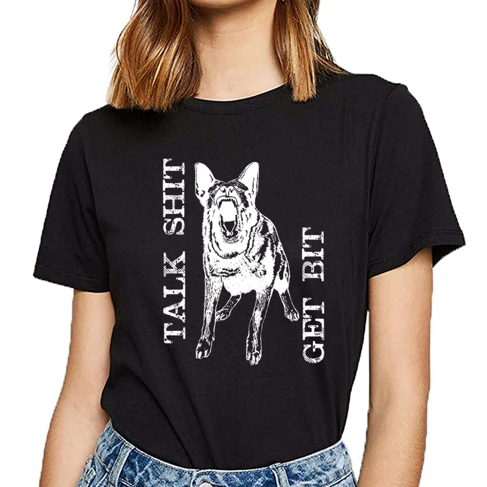 Женская футболка с немецкой овчаркой белая короткая женская футболка|Футболки| |