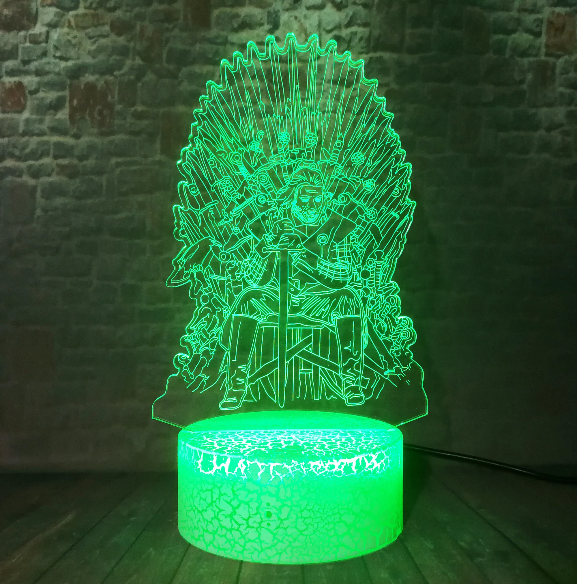 Игра престолов: Железный Трон Eddard Stark Smart 7 цветов Изменение трещин база ночник для
