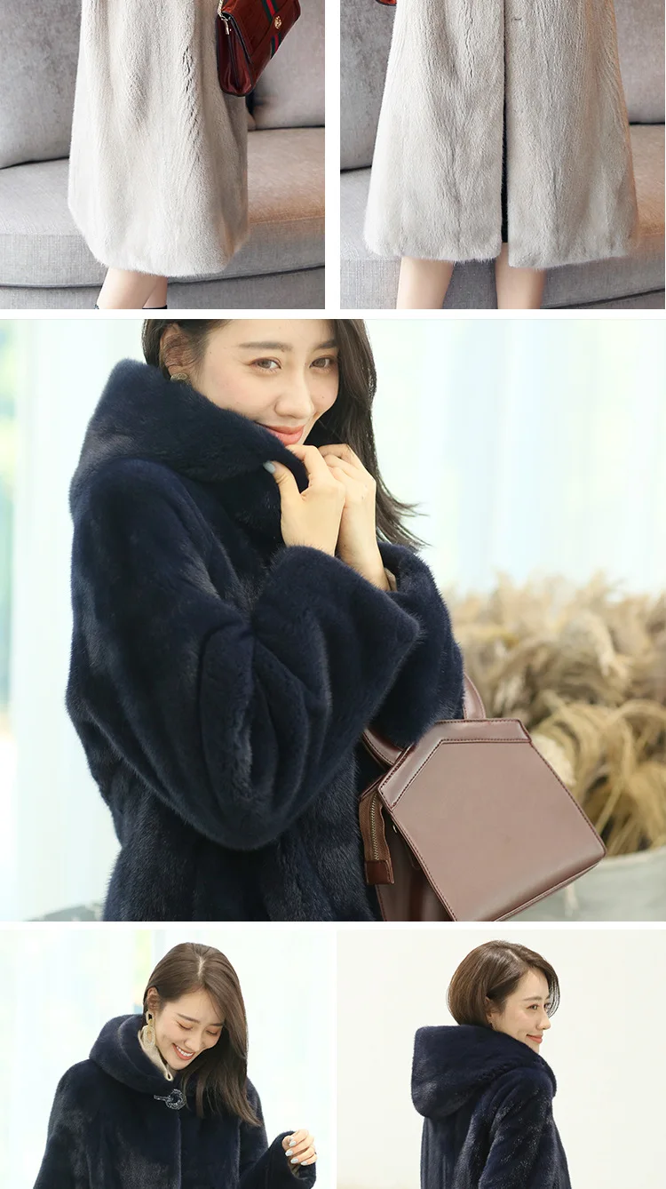 Natural Fur Coats Winter Women Mink Fur Coat Female Genuine Leather Jackets Ladies Oversize Warm Thick Detachable Long New