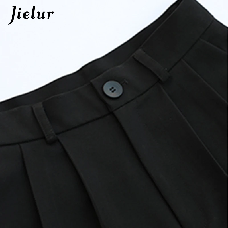 

Jielur Fashion Shorts Black Korean Style Sashes Women's Shorts Summer 2021 New Casual Straight Shorts Large Size S-4XL Zipper