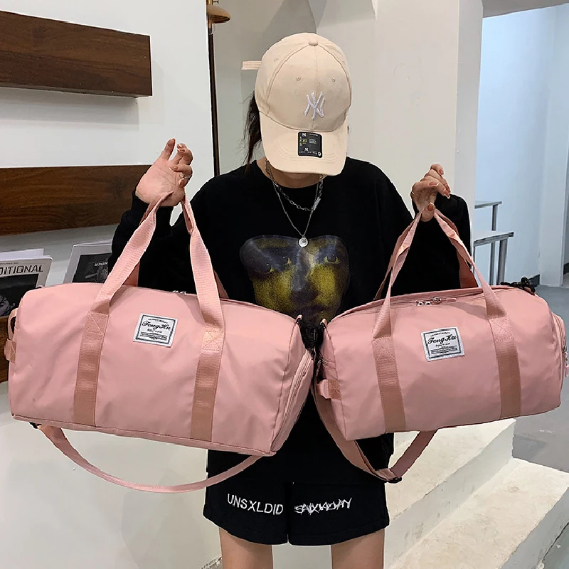 

Модная женская сумка, однотонная нейлоновая Водонепроницаемая спортивная сумка, вместительные сумки со множеством карманов, повседневные ...