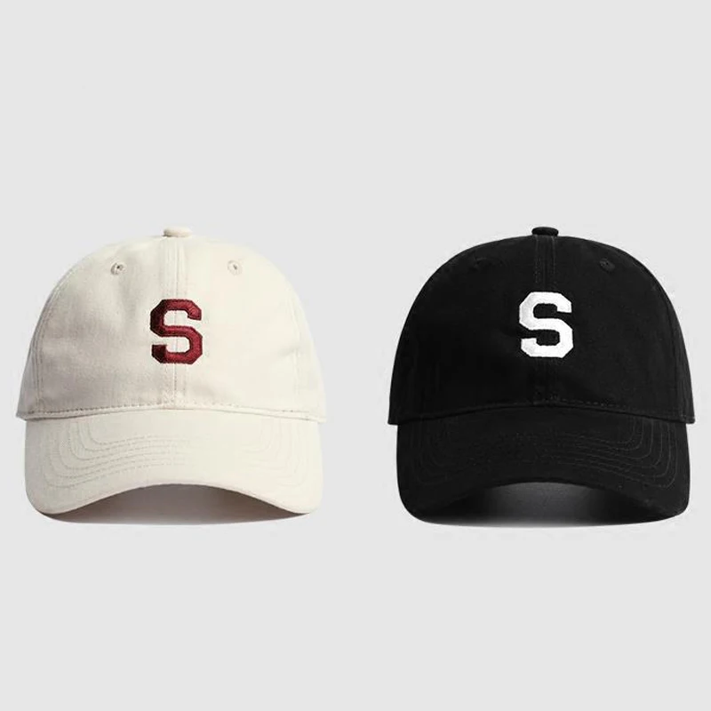 Женская Бейсболка с вышитыми буквами S изогнутая шляпа козырьком для лица