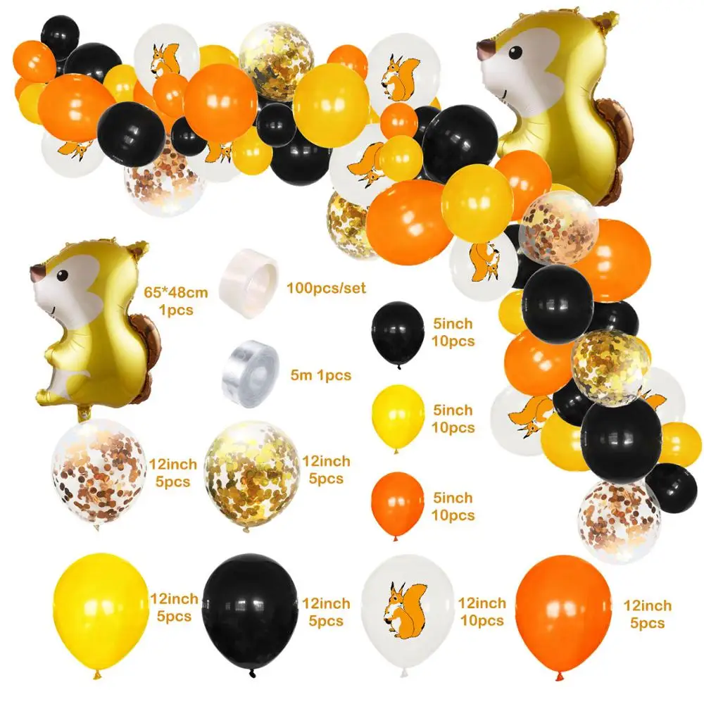 69 шт./компл. воздушные шарики из латекса с животными арка кролик лиса шары цепочка