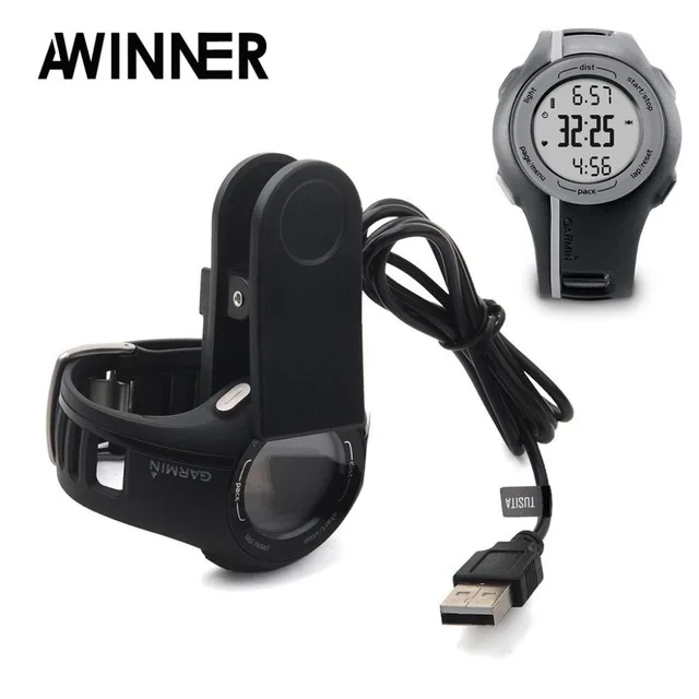 Cable Зарядное устройство AWINNER для Garmin Forerunner 110 210, Approach S1-usb кабель для зарядки 100 см-gps Аксессуары для умных часов - Color: Cable