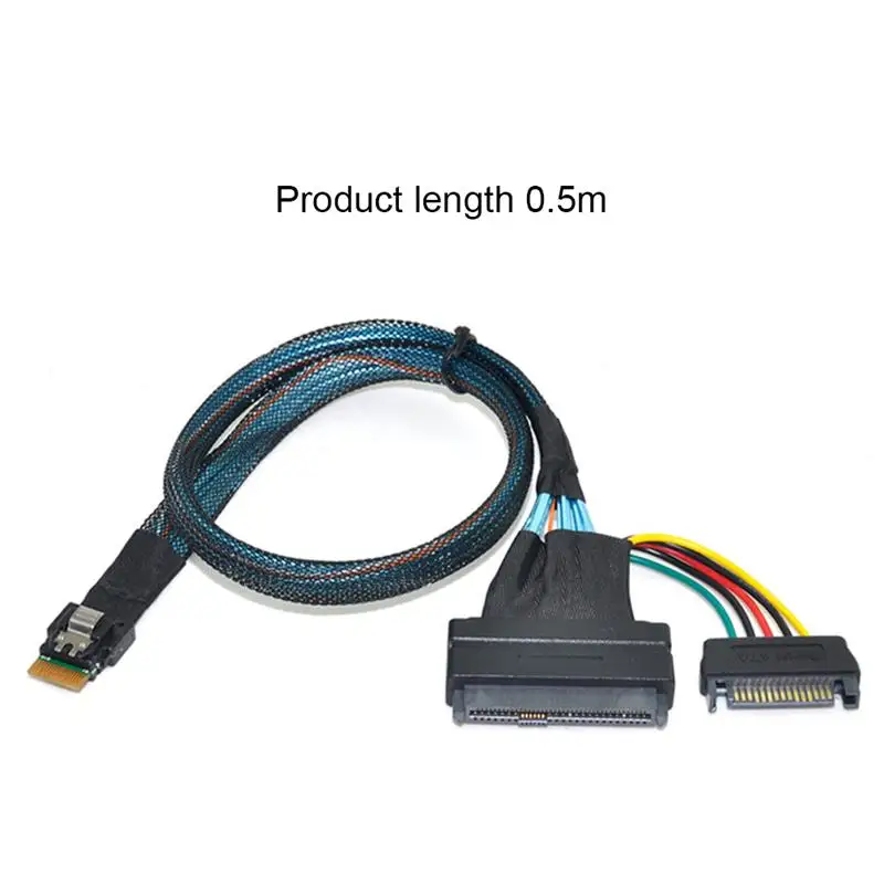 

U.2 Adapter Cable 0.5m SFF-8639 to SFF-8654 Slimline 4i NVME SSD PCIE Cable for Mainboard 750 p3600 p3700 M.2 SSD