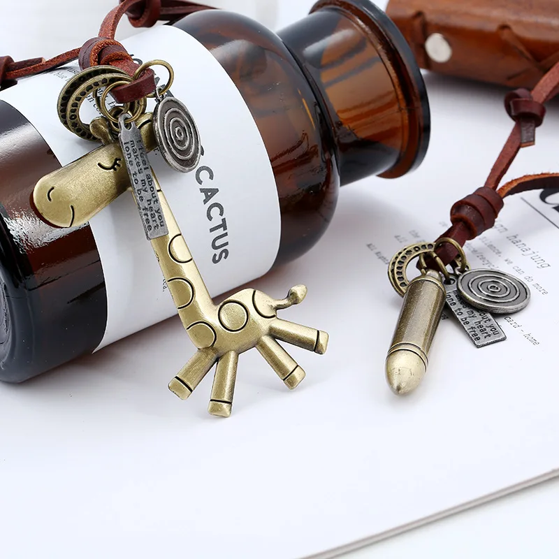 Модное винтажное ожерелье для мужчин и женщин подвески из сплава бронзы Длинная