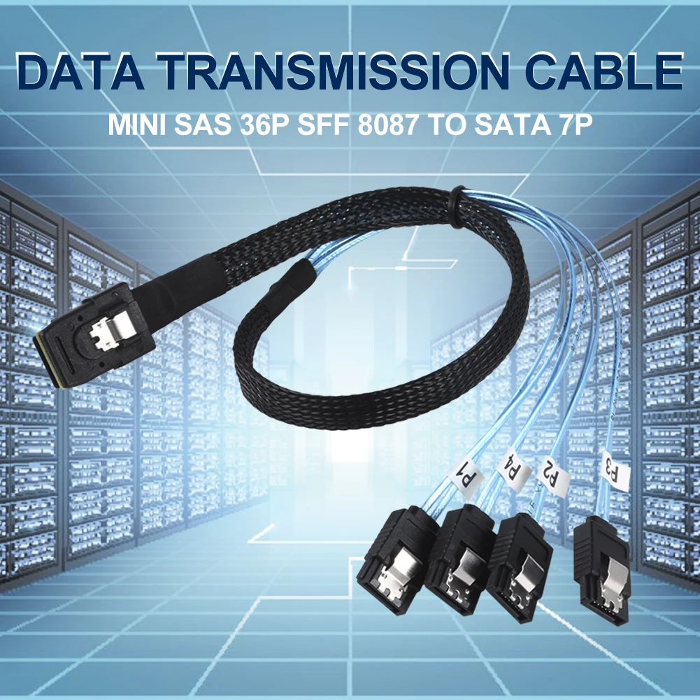 50/70/100 см Внутренняя Mini SAS SFF 8087 36 Pin типа папа для 4 SATA 7 контактный разъем вперед