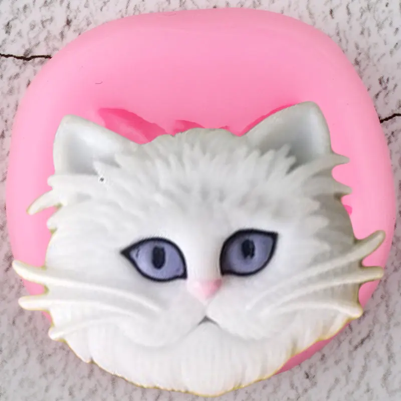 Силиконовые 3D формы в виде головы кошки форма для шоколадных - Цена: 91,99 руб.