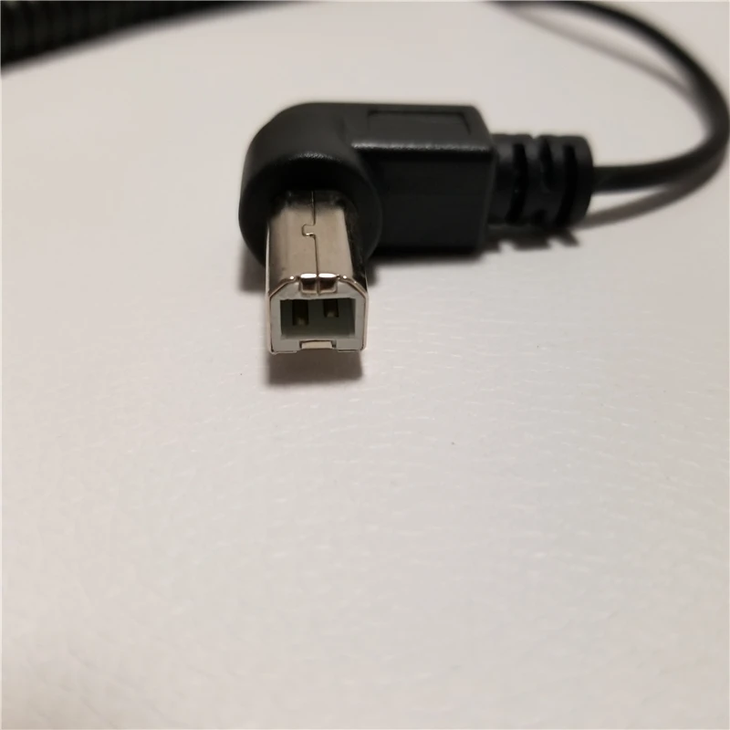 Переходник AM BM USB Type A Male B с прямым углом поворота 90 градусов спиральный