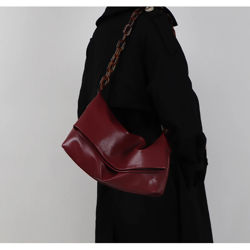 

Ins Super Fire Bag Women 2020 New Niche Design Acrylic Chain Korean Soft Surface Shoulder Bag Crossbody Bags for Women Tote Bag