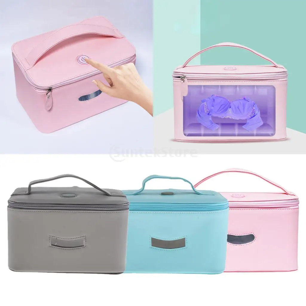

USB UV Sterilizer Bag PU Leather Phone Watch Salon Nail Tools Sanitizing