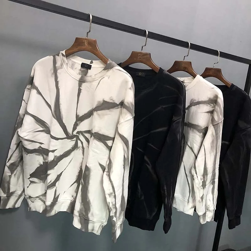 

UNCLEDONJM Vnintage Tie dyed Harajuku Swatshirts Hip Hop Streetwear Hoodies 2020 Autumn Casual Loose fit Sweatshirts BE-3328