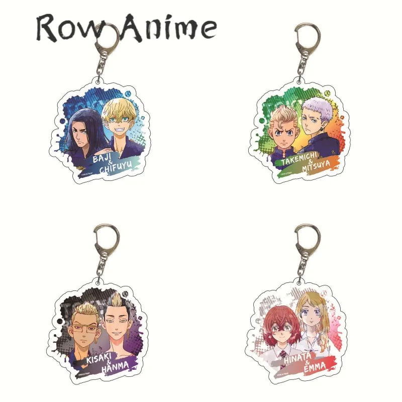 

Anime Tokyo Revengers Cosplay Key Chain Manjiro Ken Takemichi Group Acrylic Bag Keychians Fans collection Gift Props