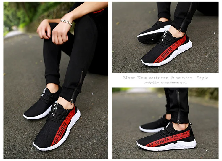Autumn New Style Men Shoes Fashion Casual Mesh Shoes Stylish Rubber Shoes Sneakers Low Top Breathable Korean-style Running