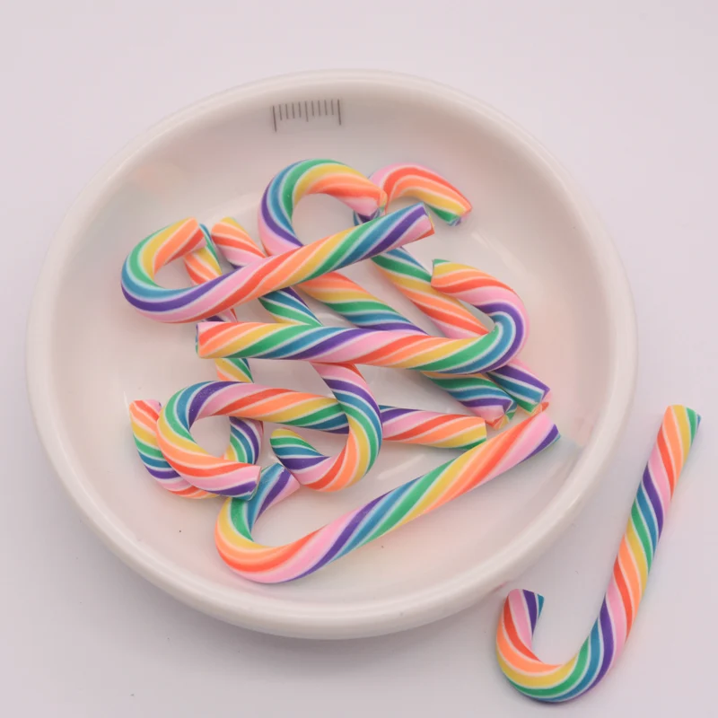 Красивая Милая полимерная глина поддельные рождественские конфетные трости для