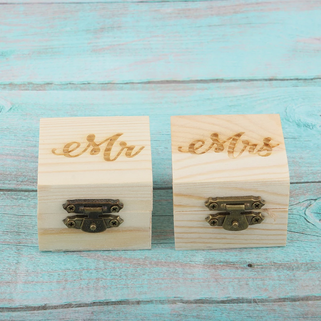 Подарочная коробка для колец деревянная на заказ деревенская свадебных Чехол